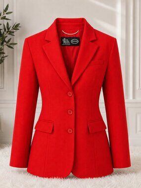 NWT Devil Wears Prada Scoop Collection Red Single-Breasted Blazer